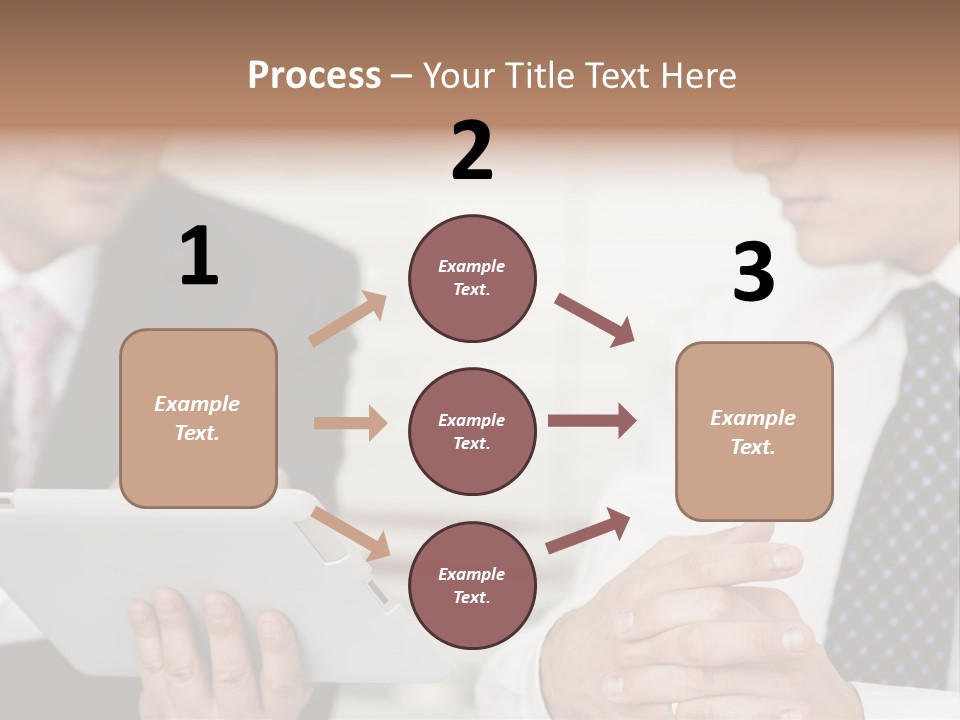 Business Man Digital Tablet Formal Wear PowerPoint Template