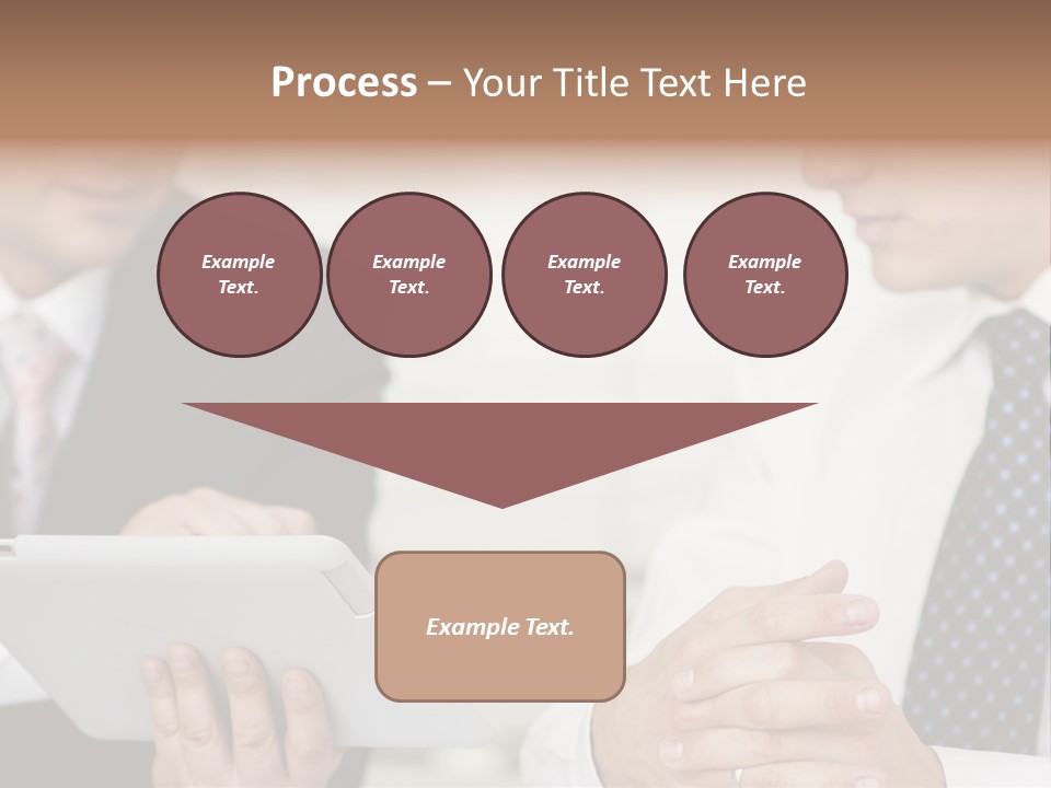 Business Man Digital Tablet Formal Wear PowerPoint Template