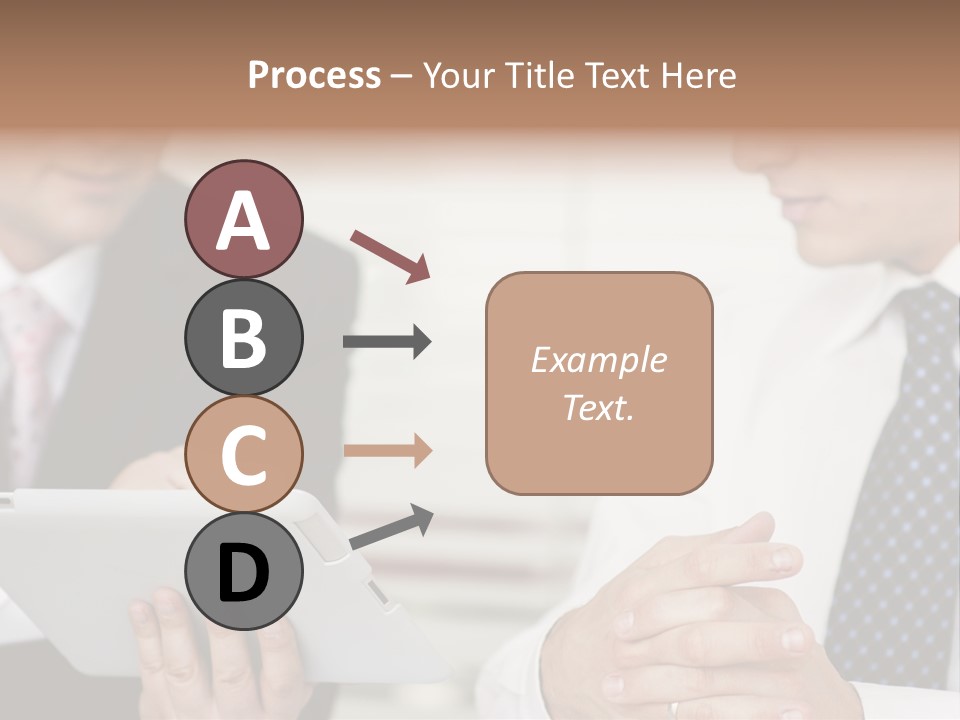 Business Man Digital Tablet Formal Wear PowerPoint Template