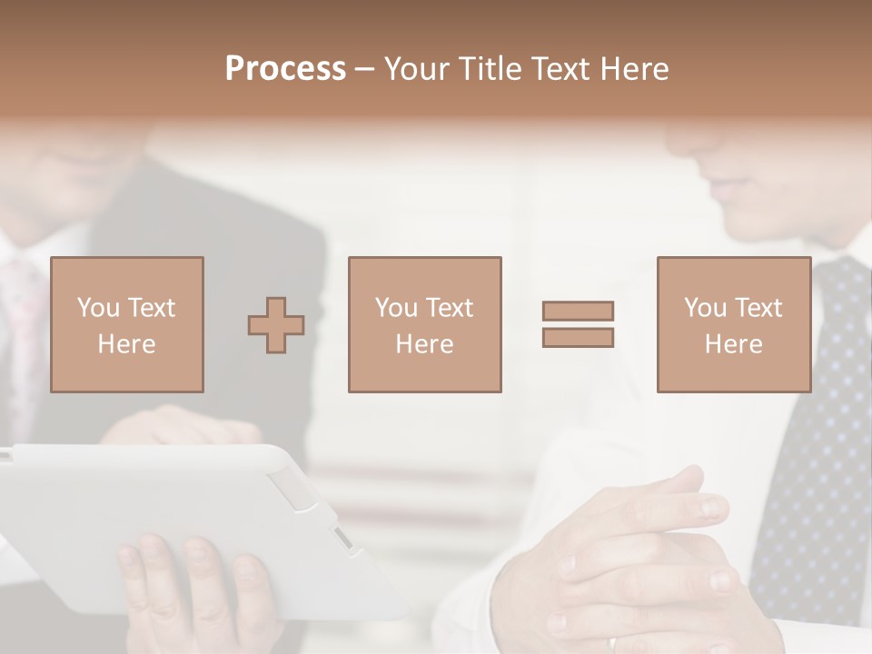 Business Man Digital Tablet Formal Wear PowerPoint Template