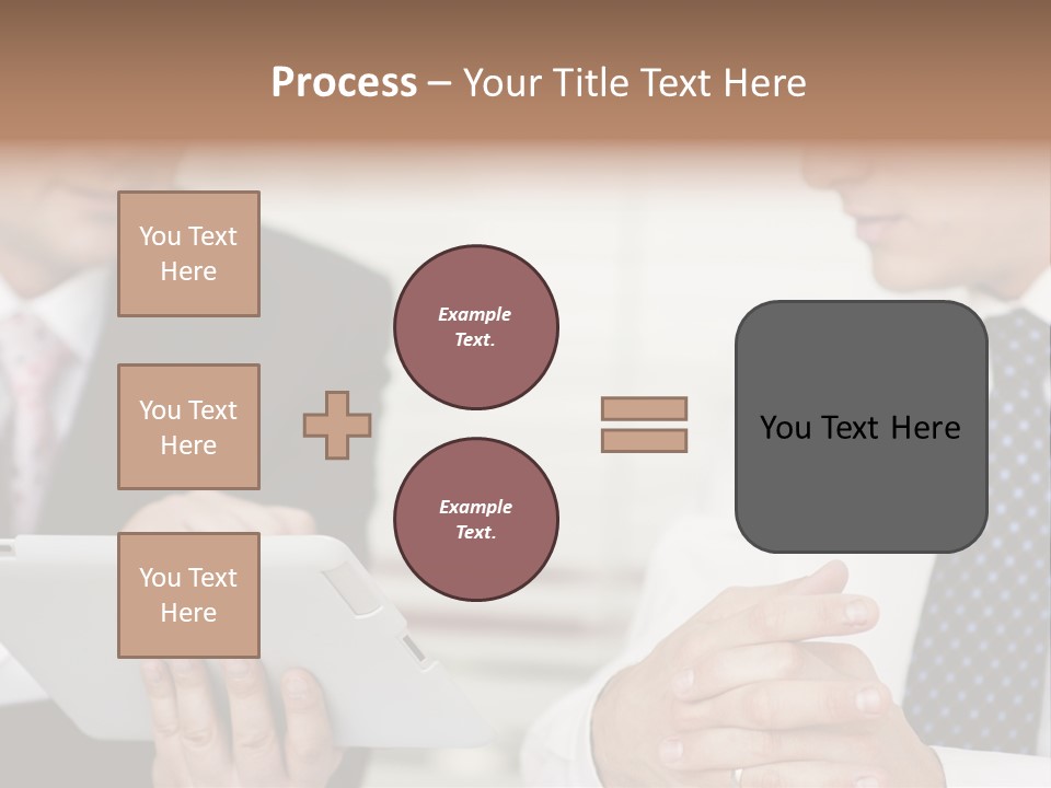 Business Man Digital Tablet Formal Wear PowerPoint Template