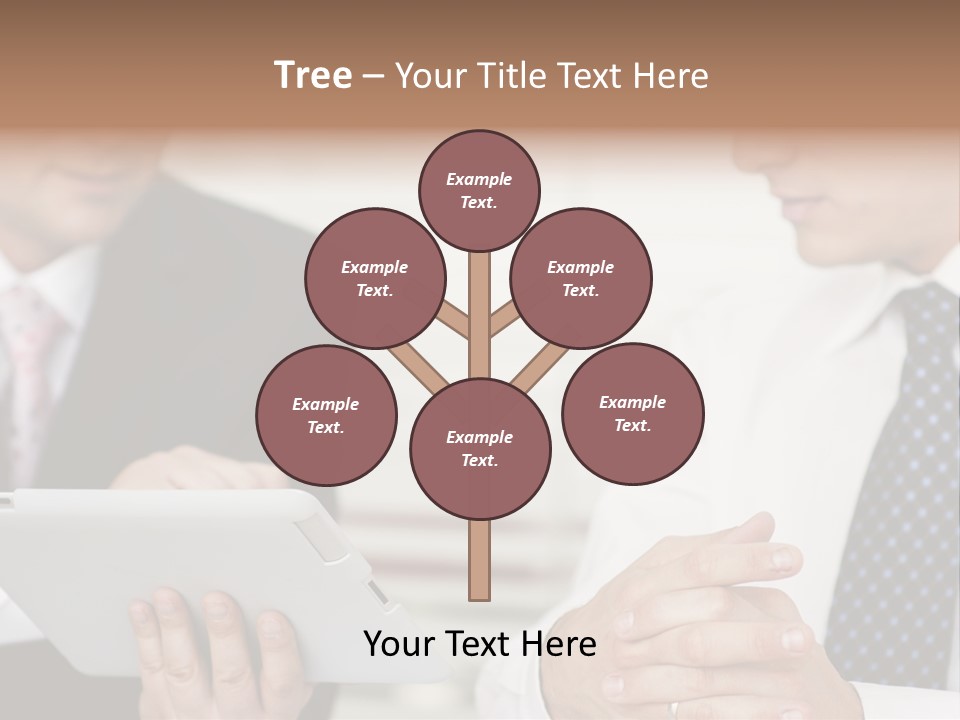 Business Man Digital Tablet Formal Wear PowerPoint Template