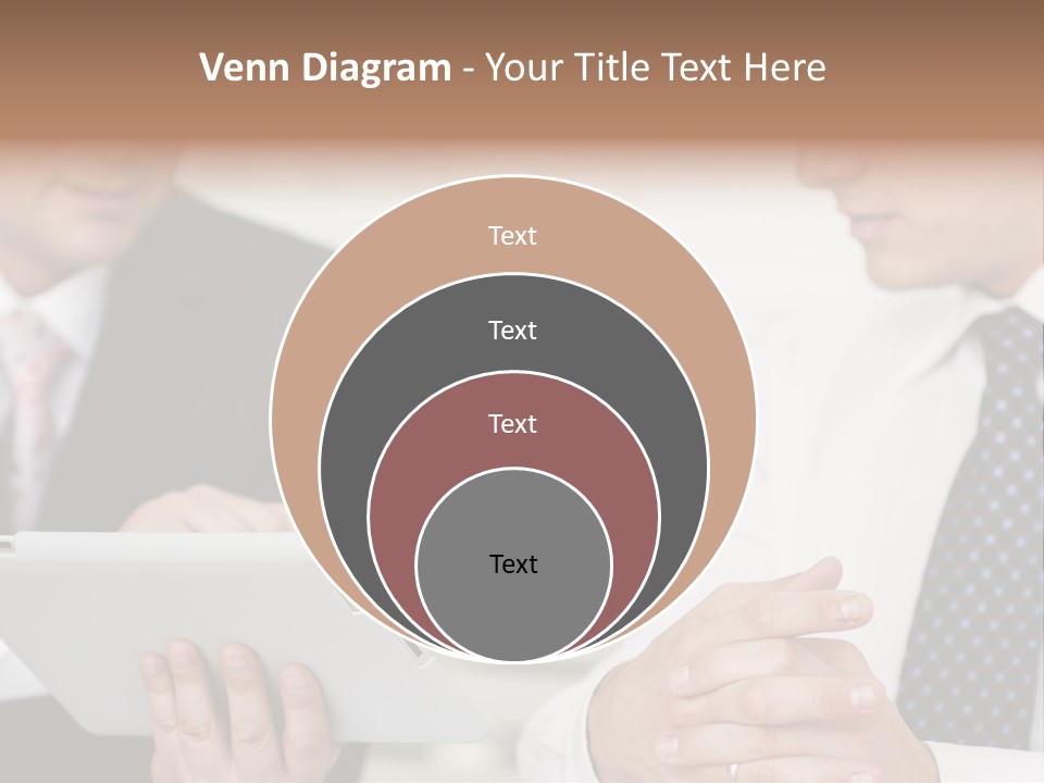 Business Man Digital Tablet Formal Wear PowerPoint Template