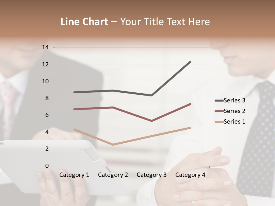 Business Man Digital Tablet Formal Wear PowerPoint Template