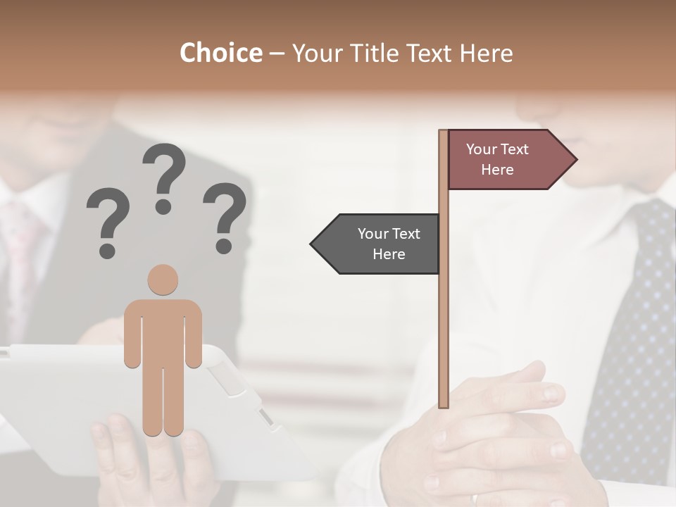 Business Man Digital Tablet Formal Wear PowerPoint Template