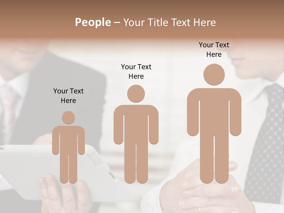 Business Man Digital Tablet Formal Wear PowerPoint Template