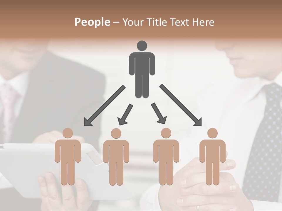 Business Man Digital Tablet Formal Wear PowerPoint Template