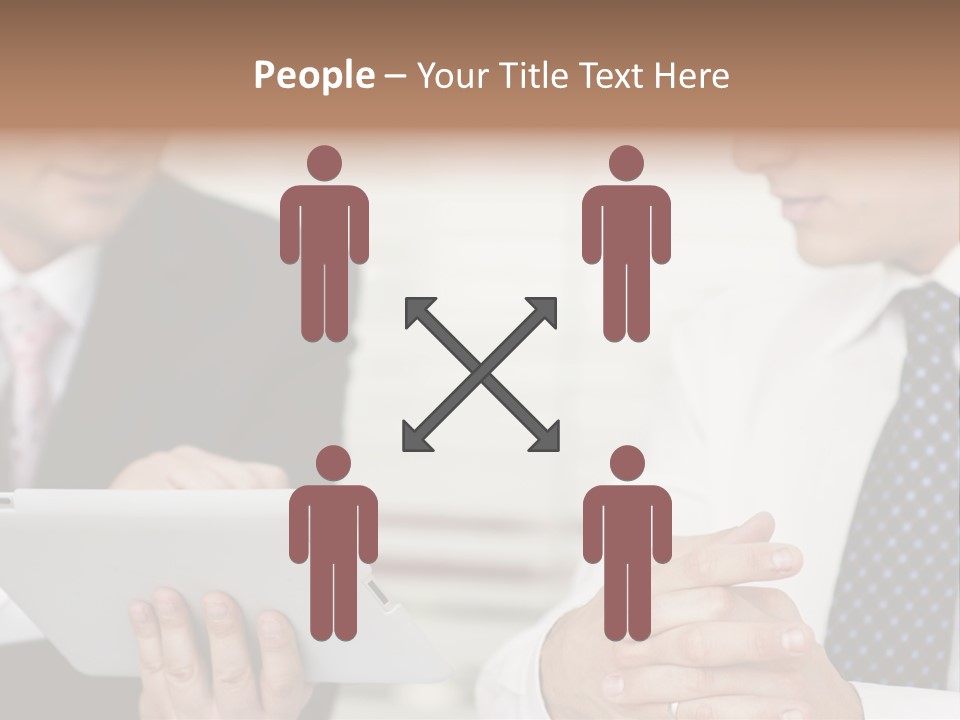 Business Man Digital Tablet Formal Wear PowerPoint Template