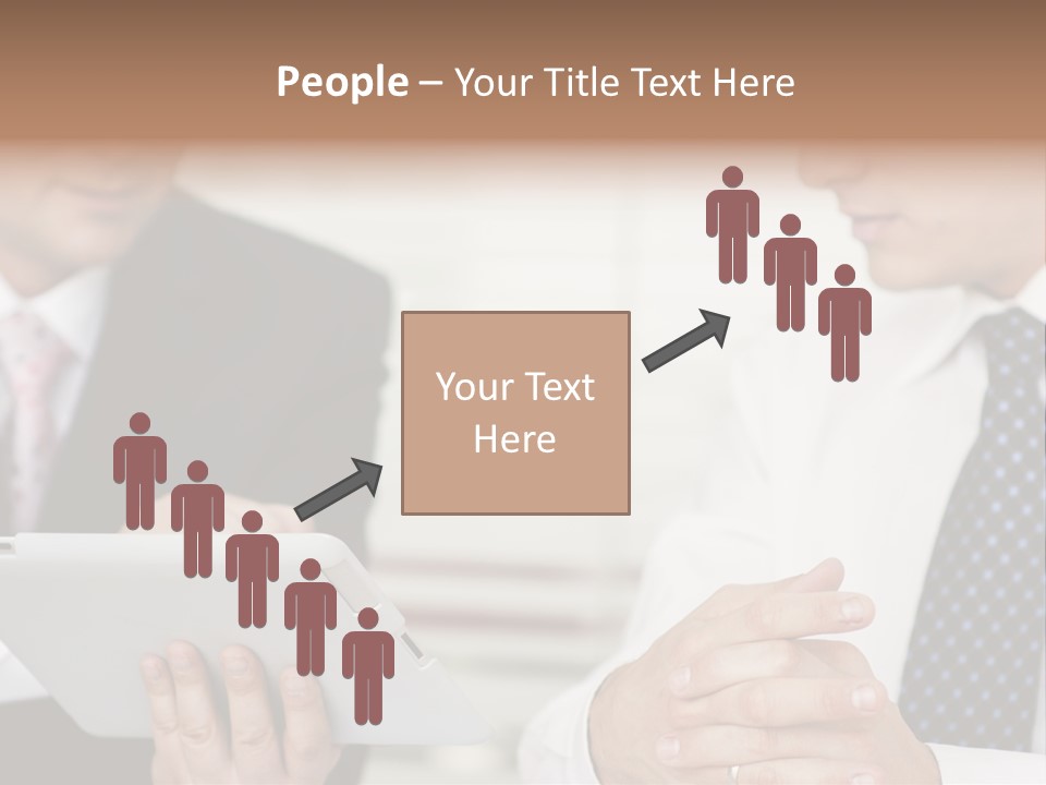 Business Man Digital Tablet Formal Wear PowerPoint Template