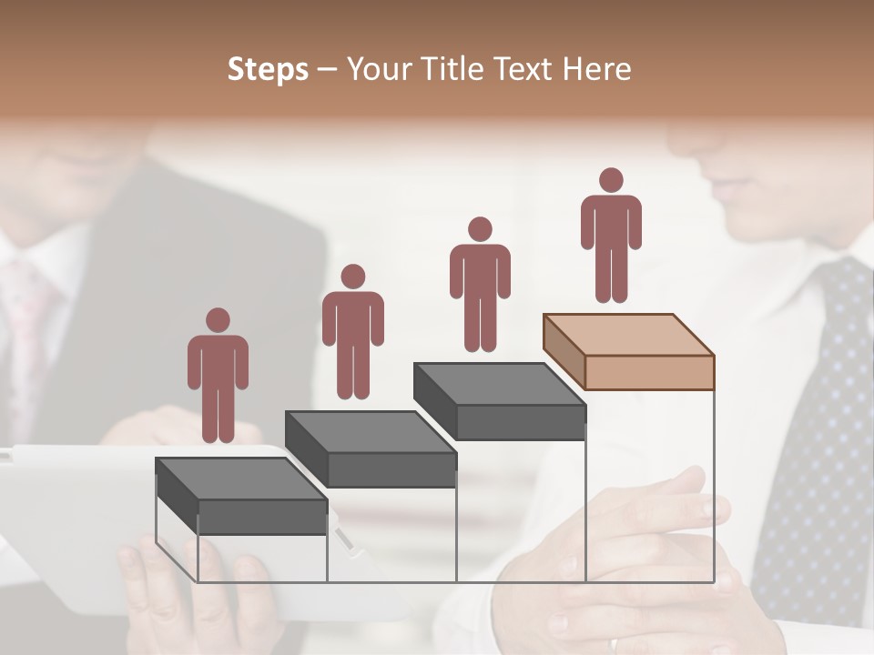 Business Man Digital Tablet Formal Wear PowerPoint Template