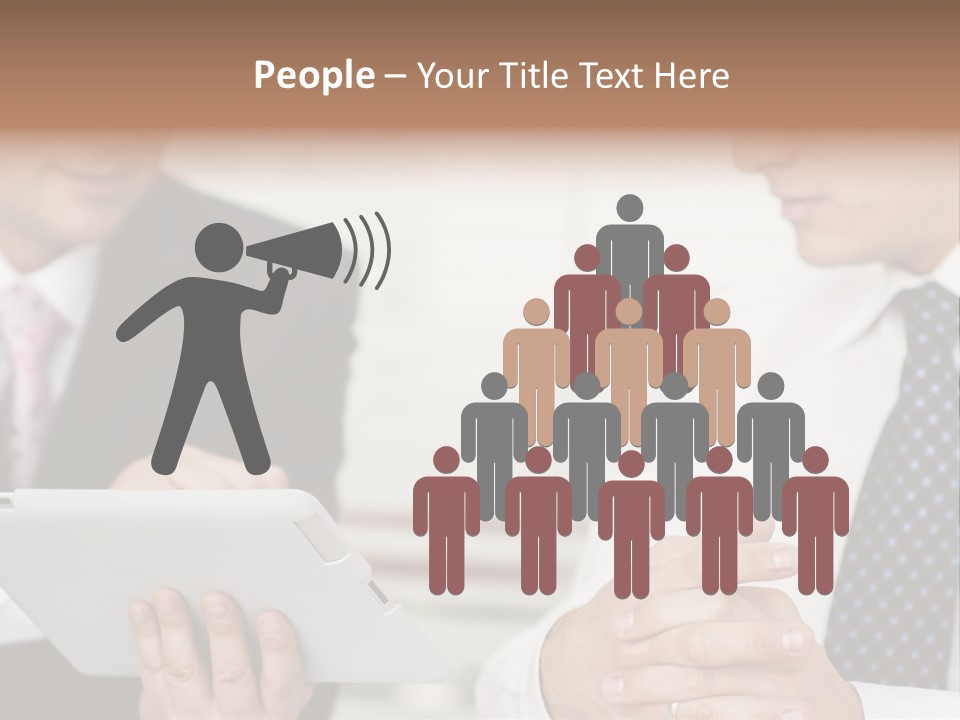 Business Man Digital Tablet Formal Wear PowerPoint Template