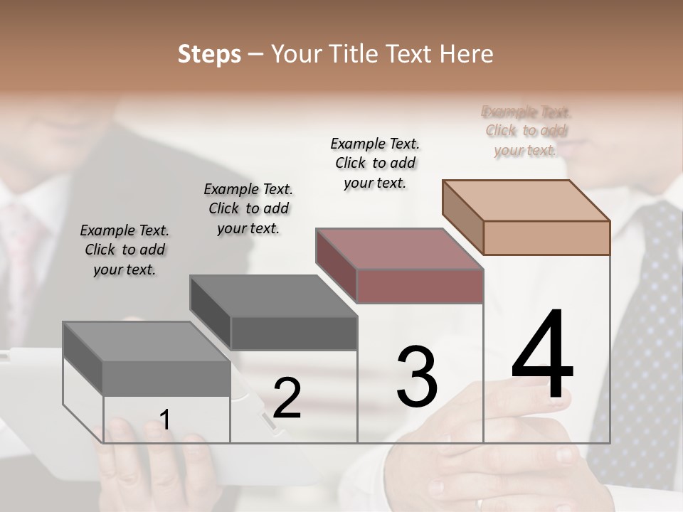 Business Man Digital Tablet Formal Wear PowerPoint Template