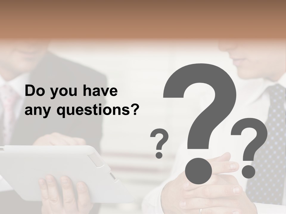 Business Man Digital Tablet Formal Wear PowerPoint Template