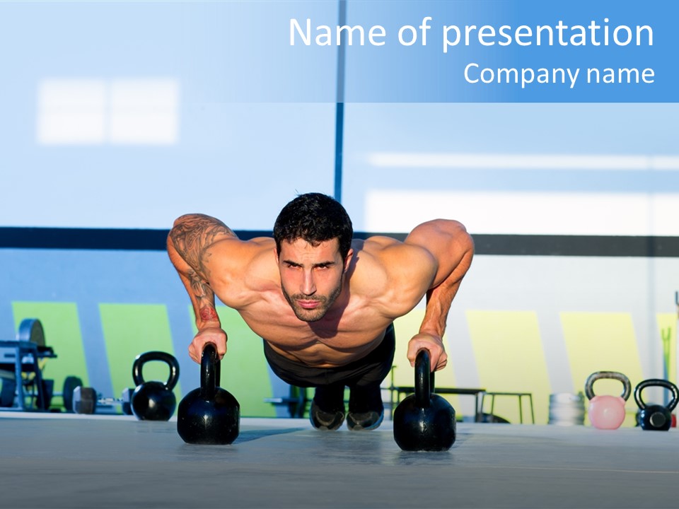 Indoor Kettlebell Barbell PowerPoint Template