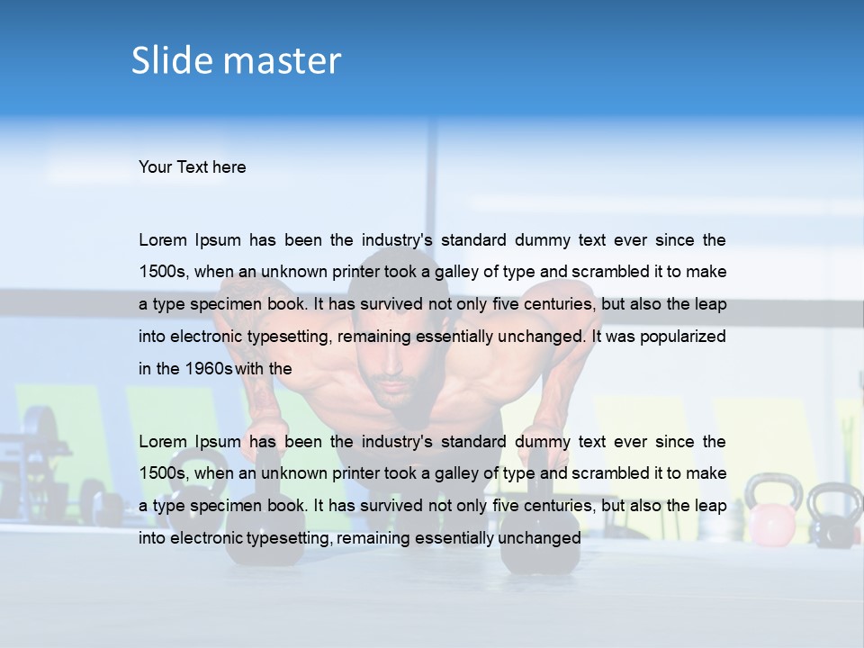 Indoor Kettlebell Barbell PowerPoint Template