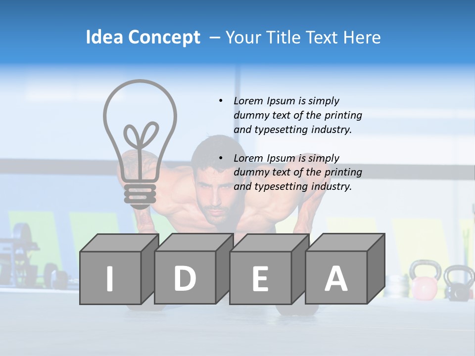 Indoor Kettlebell Barbell PowerPoint Template