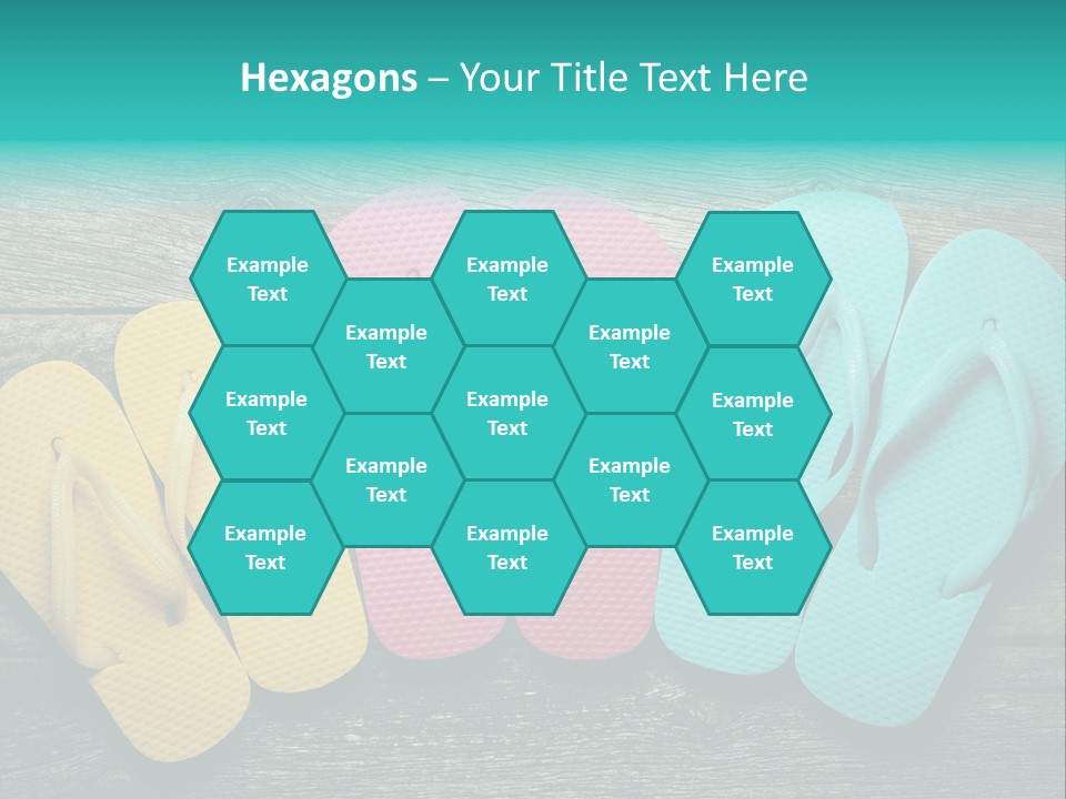 A Row Of Flip Flops Sitting On Top Of A Wooden Floor PowerPoint Template