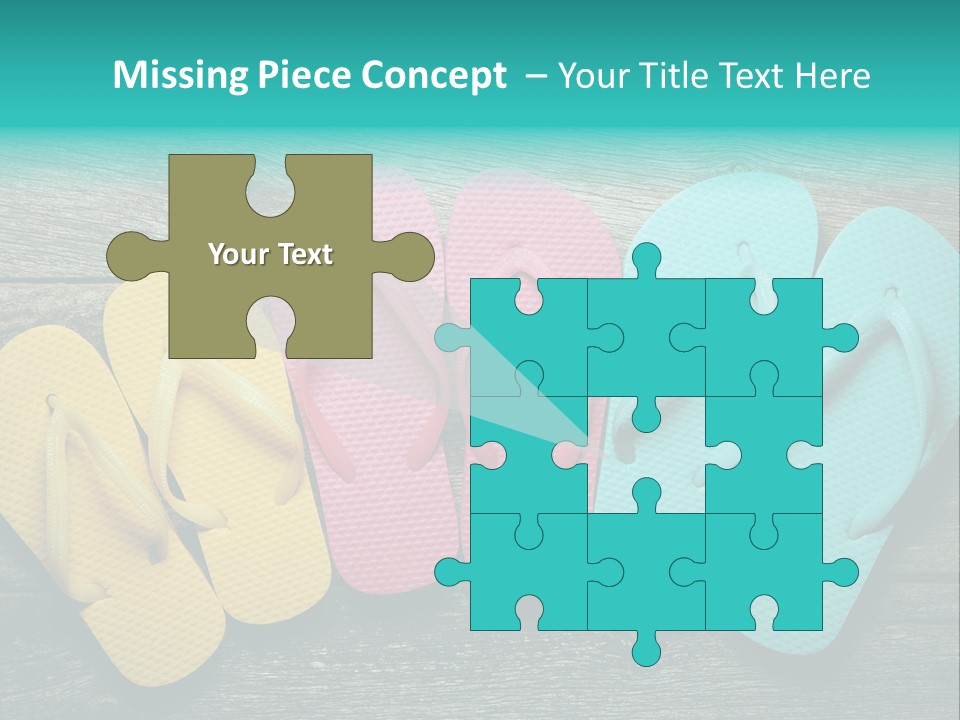 A Row Of Flip Flops Sitting On Top Of A Wooden Floor PowerPoint Template