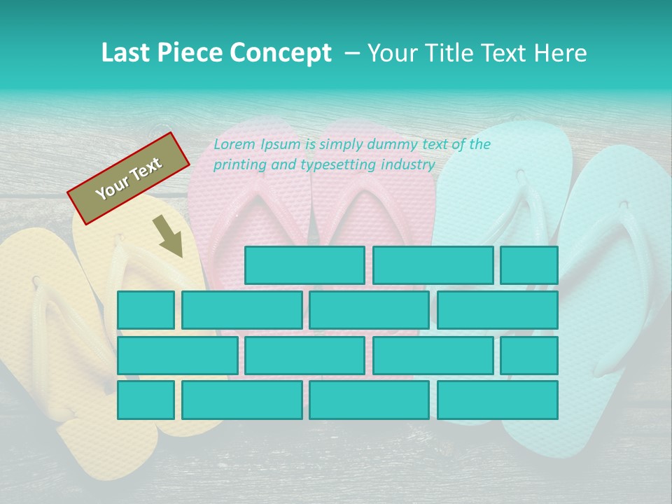 A Row Of Flip Flops Sitting On Top Of A Wooden Floor PowerPoint Template