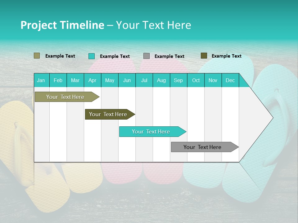 A Row Of Flip Flops Sitting On Top Of A Wooden Floor PowerPoint Template