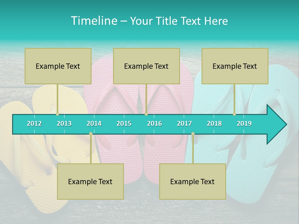 A Row Of Flip Flops Sitting On Top Of A Wooden Floor PowerPoint Template
