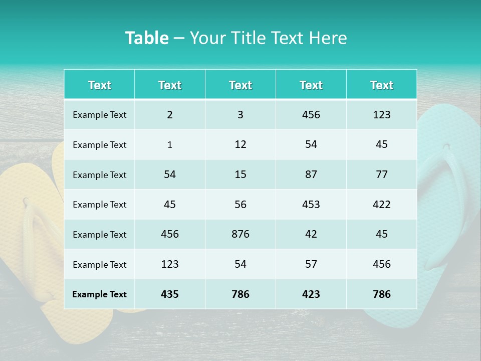 A Row Of Flip Flops Sitting On Top Of A Wooden Floor PowerPoint Template
