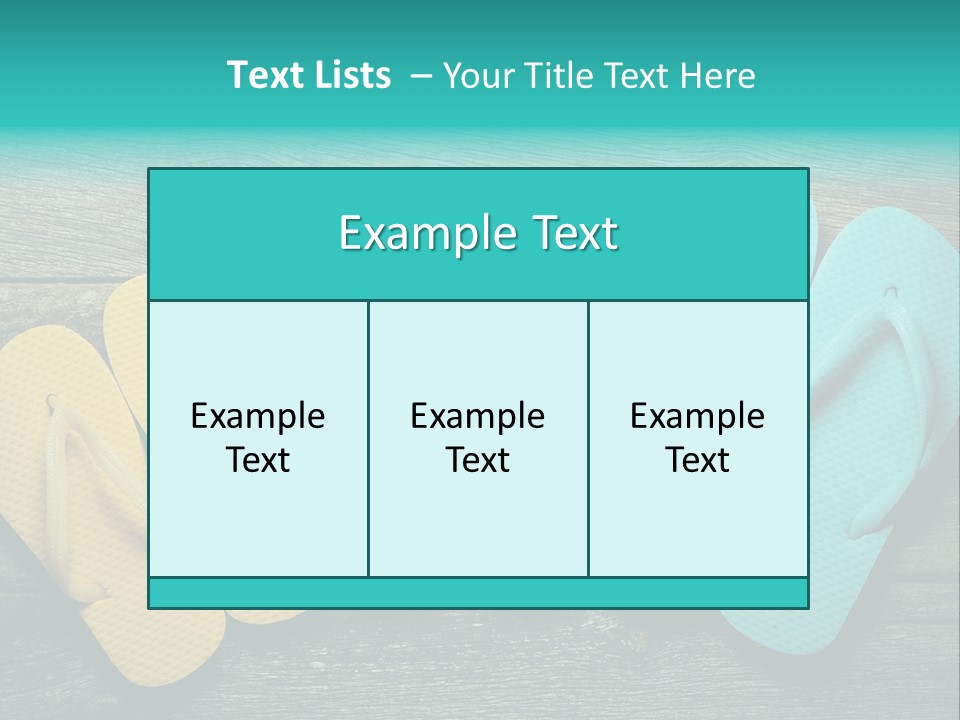 A Row Of Flip Flops Sitting On Top Of A Wooden Floor PowerPoint Template
