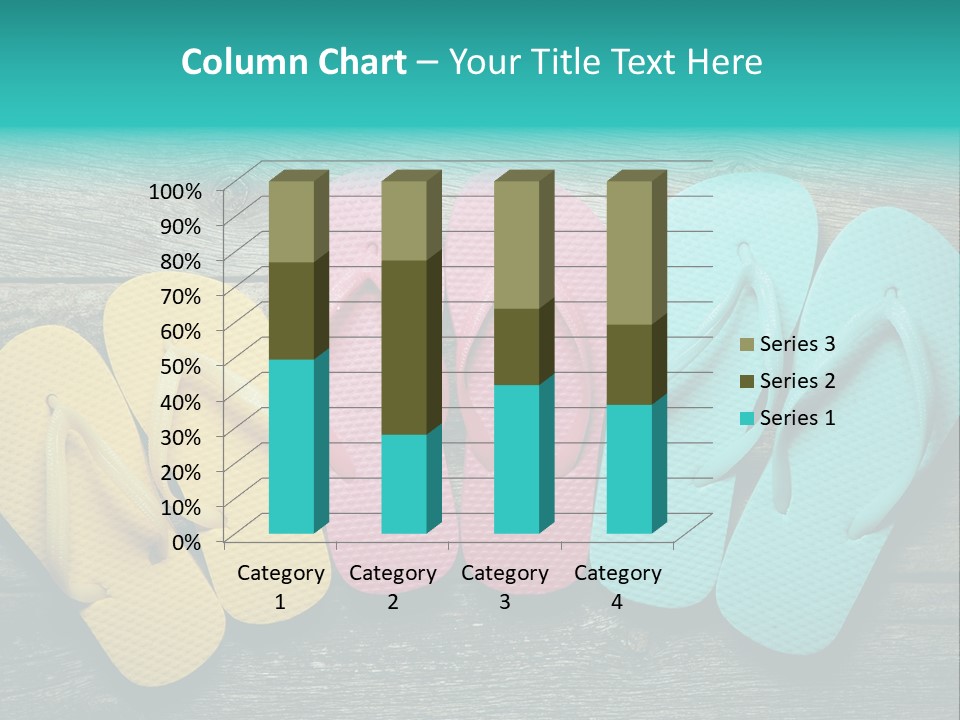 A Row Of Flip Flops Sitting On Top Of A Wooden Floor PowerPoint Template