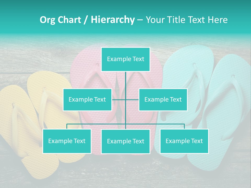 A Row Of Flip Flops Sitting On Top Of A Wooden Floor PowerPoint Template