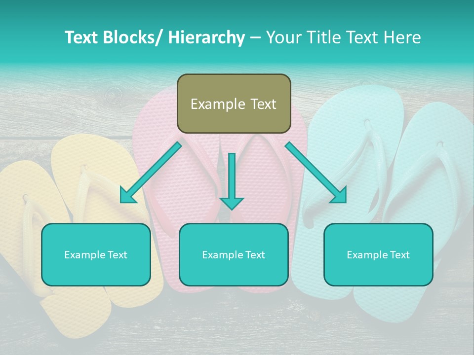 A Row Of Flip Flops Sitting On Top Of A Wooden Floor PowerPoint Template