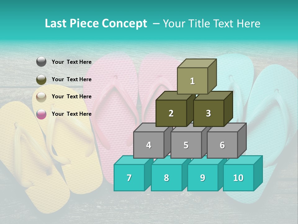 A Row Of Flip Flops Sitting On Top Of A Wooden Floor PowerPoint Template