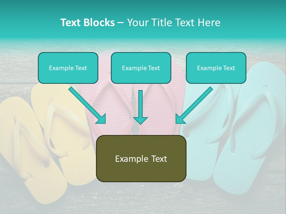 A Row Of Flip Flops Sitting On Top Of A Wooden Floor PowerPoint Template