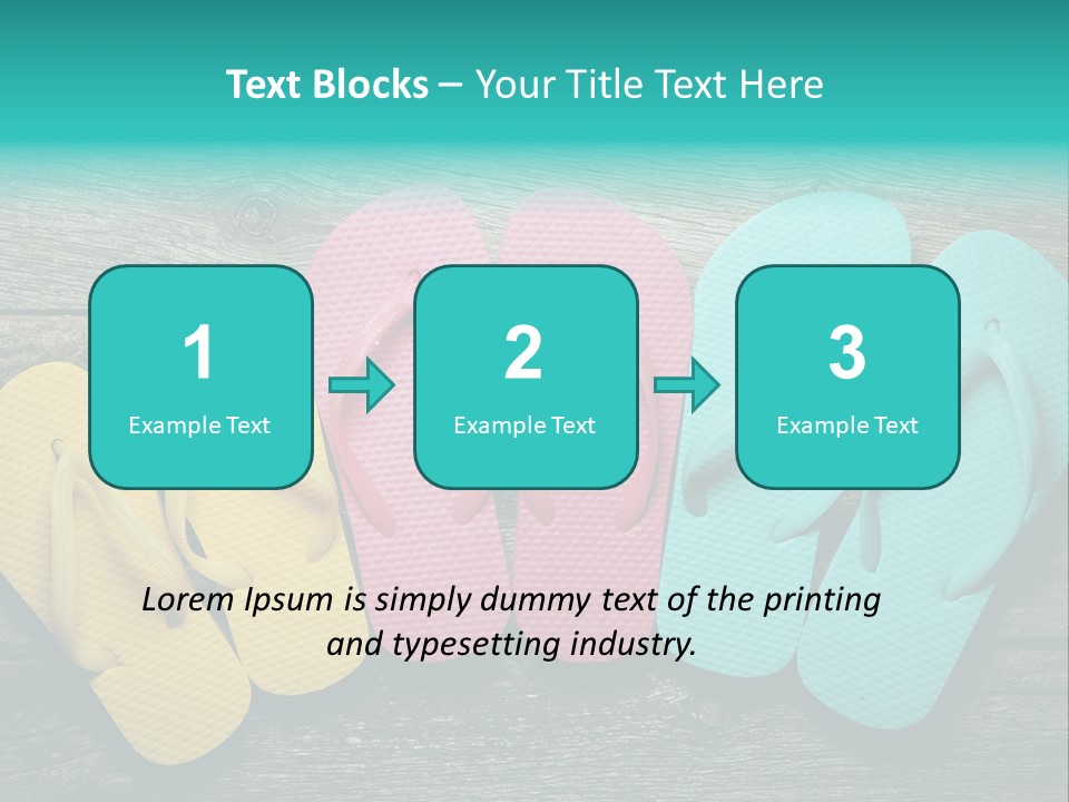 A Row Of Flip Flops Sitting On Top Of A Wooden Floor PowerPoint Template