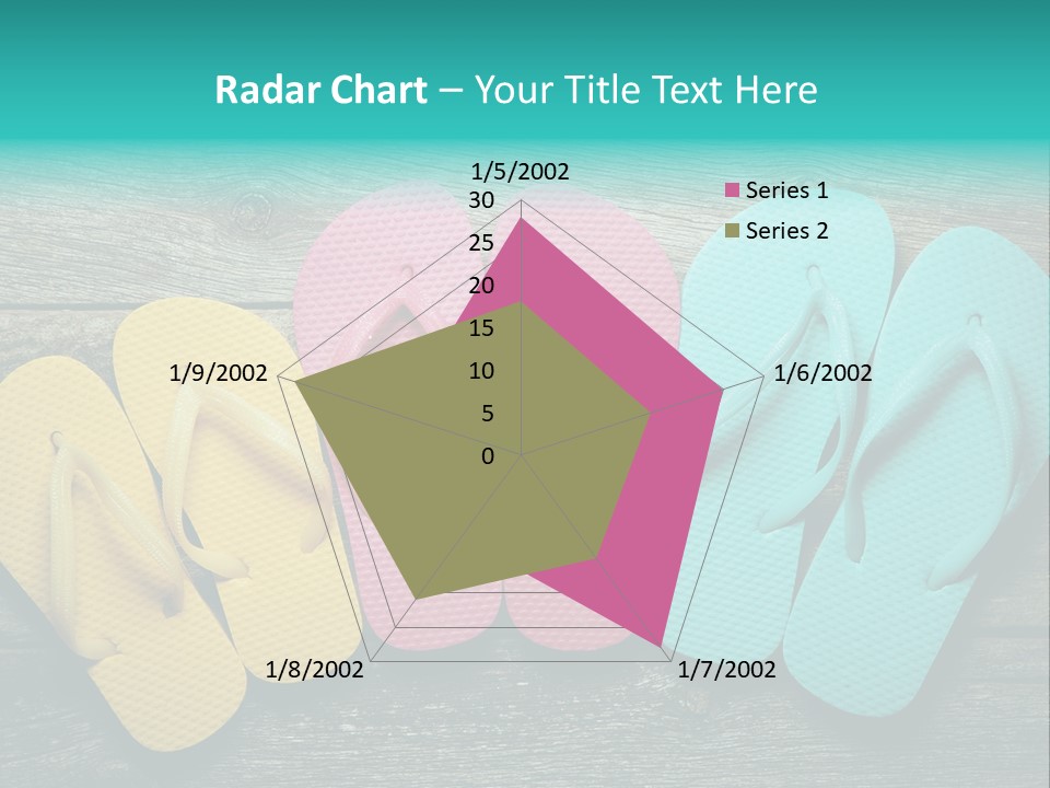 A Row Of Flip Flops Sitting On Top Of A Wooden Floor PowerPoint Template