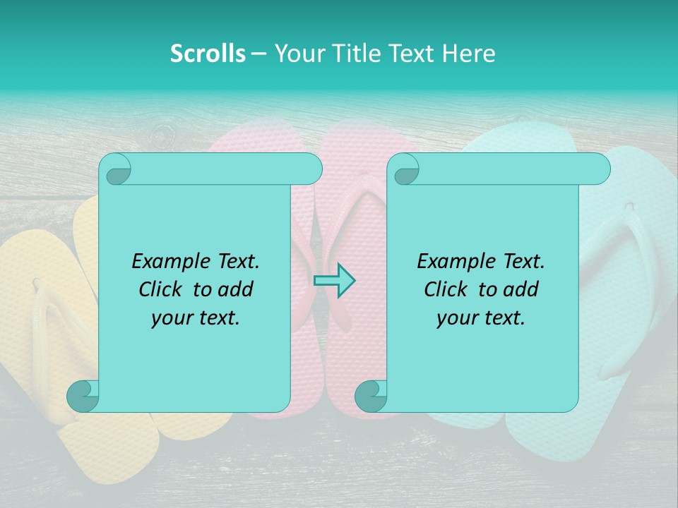 A Row Of Flip Flops Sitting On Top Of A Wooden Floor PowerPoint Template
