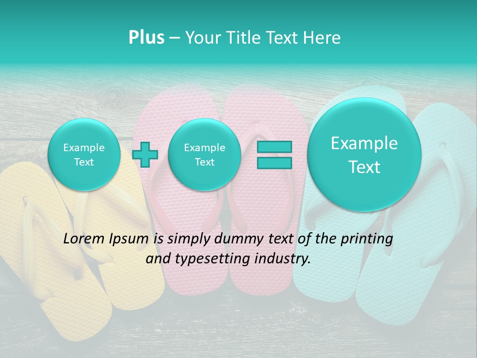 A Row Of Flip Flops Sitting On Top Of A Wooden Floor PowerPoint Template