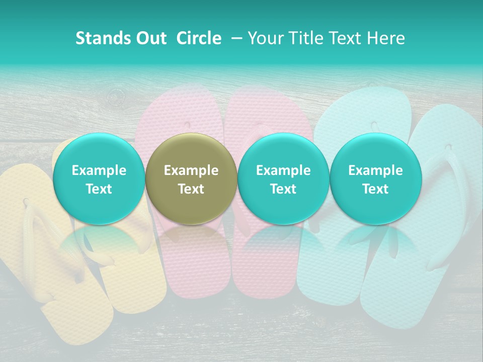 A Row Of Flip Flops Sitting On Top Of A Wooden Floor PowerPoint Template