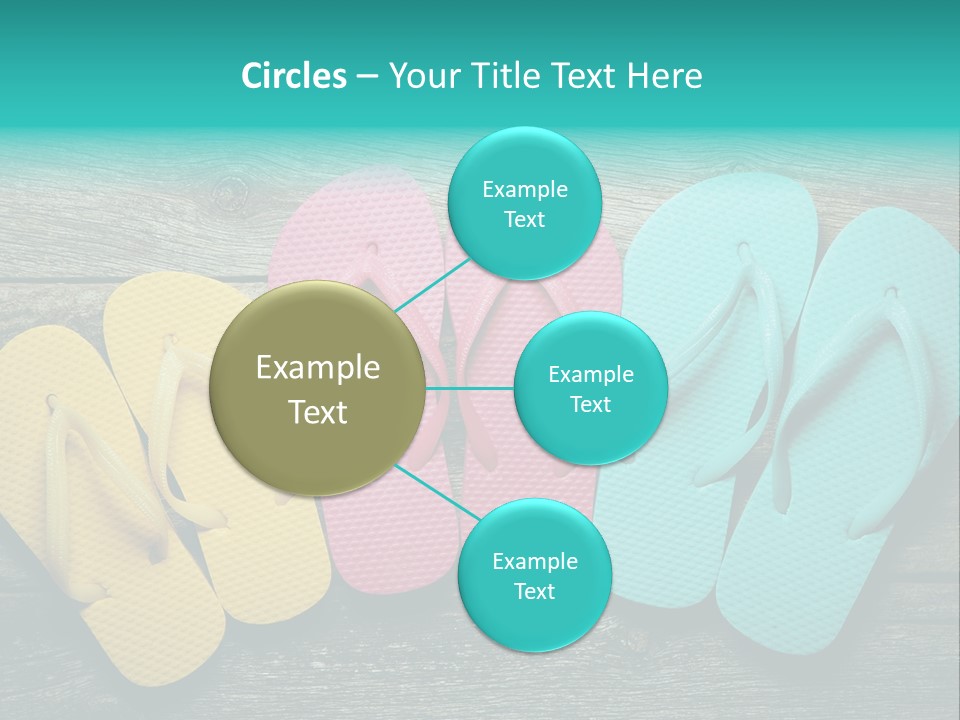 A Row Of Flip Flops Sitting On Top Of A Wooden Floor PowerPoint Template