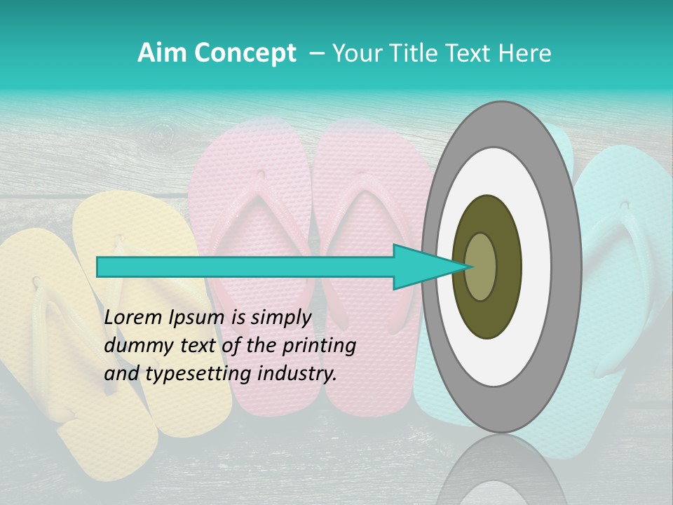 A Row Of Flip Flops Sitting On Top Of A Wooden Floor PowerPoint Template