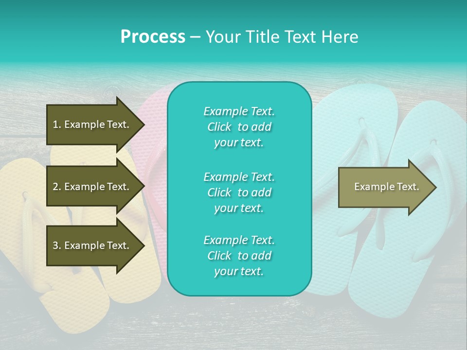 A Row Of Flip Flops Sitting On Top Of A Wooden Floor PowerPoint Template