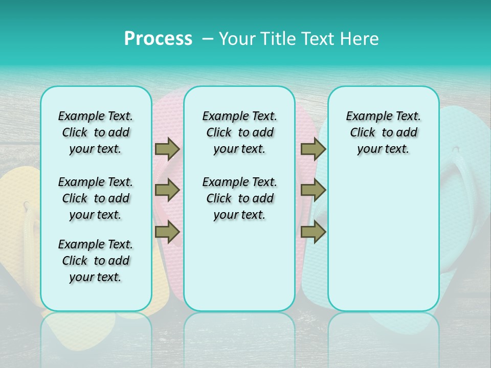 A Row Of Flip Flops Sitting On Top Of A Wooden Floor PowerPoint Template