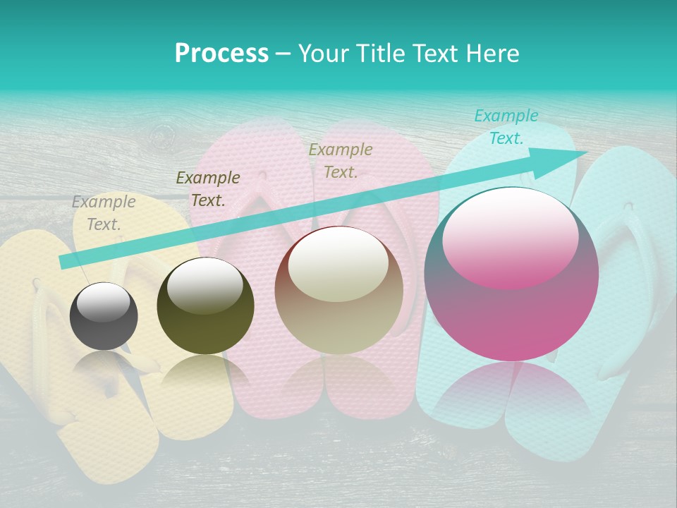 A Row Of Flip Flops Sitting On Top Of A Wooden Floor PowerPoint Template