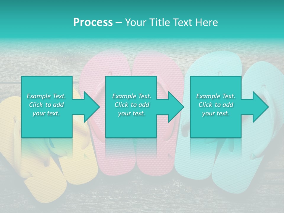 A Row Of Flip Flops Sitting On Top Of A Wooden Floor PowerPoint Template