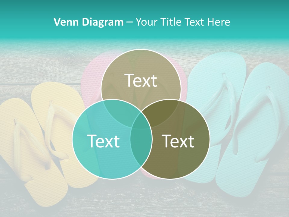 A Row Of Flip Flops Sitting On Top Of A Wooden Floor PowerPoint Template