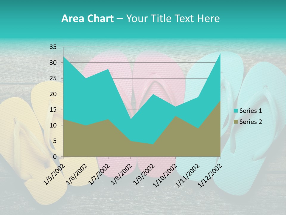 A Row Of Flip Flops Sitting On Top Of A Wooden Floor PowerPoint Template