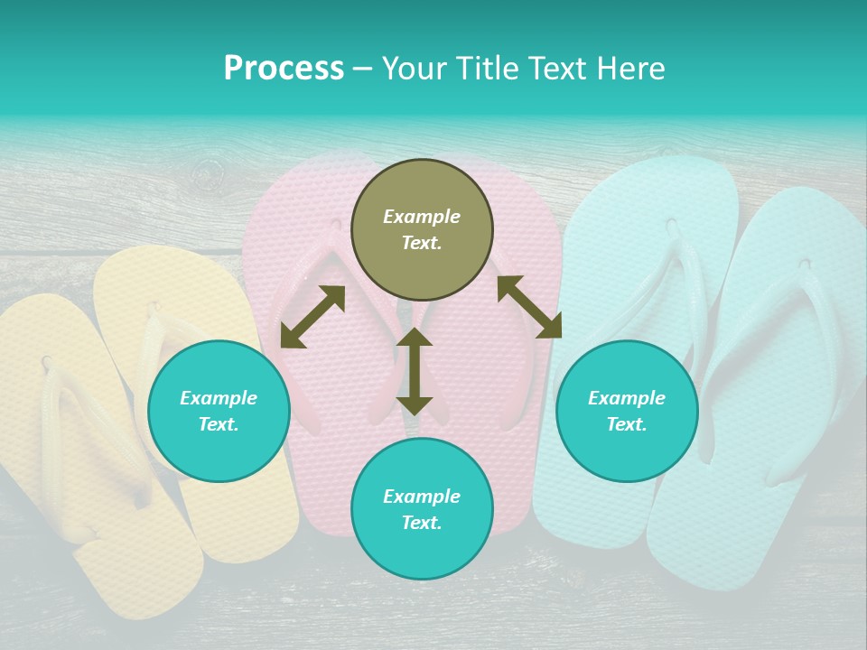 A Row Of Flip Flops Sitting On Top Of A Wooden Floor PowerPoint Template