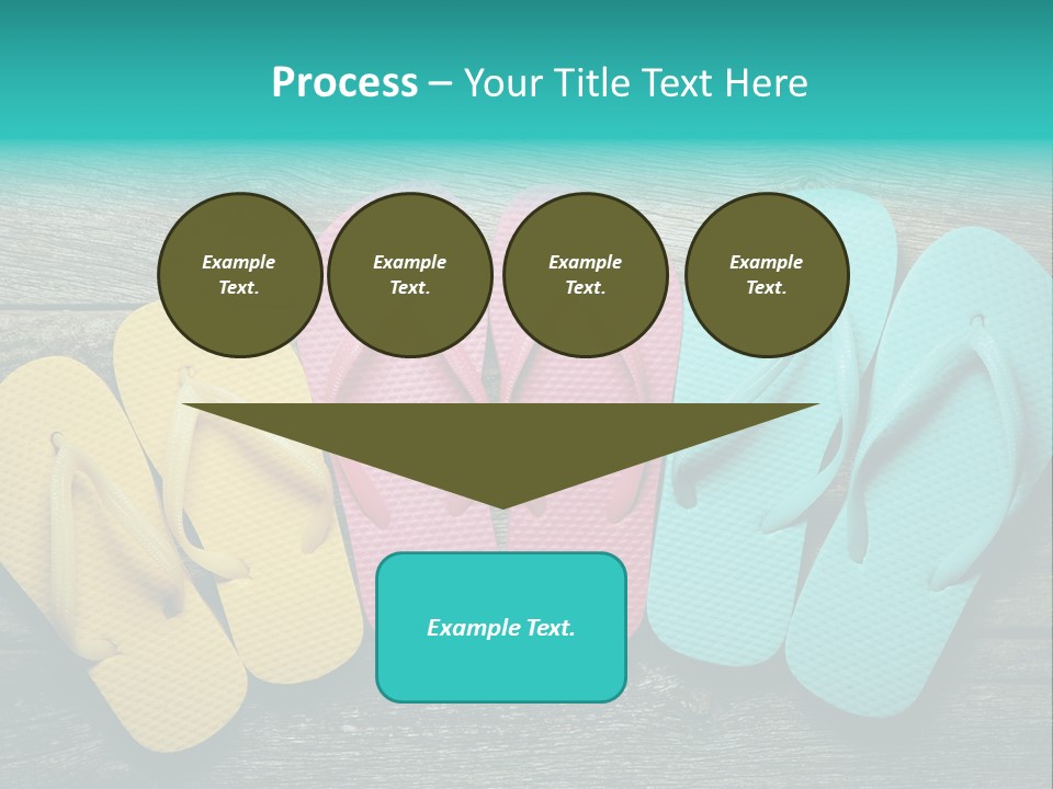 A Row Of Flip Flops Sitting On Top Of A Wooden Floor PowerPoint Template