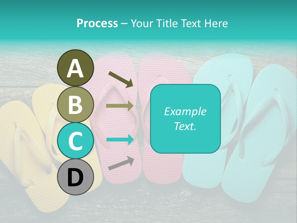 A Row Of Flip Flops Sitting On Top Of A Wooden Floor PowerPoint Template