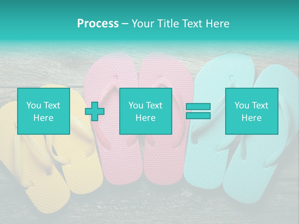 A Row Of Flip Flops Sitting On Top Of A Wooden Floor PowerPoint Template