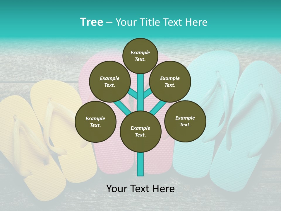 A Row Of Flip Flops Sitting On Top Of A Wooden Floor PowerPoint Template